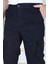Lacivert Slim Fit Gabardin Kargo Cepli Kapri Şort Yandan Cepli Likralı Esnek Kumaş Erkek Kargo Şort Kapri Bermuda 4