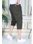 Haki Slim Fit Gabardin Kargo Cepli Kapri Şort Yandan Cepli Likralı Esnek Kumaş Erkek Kargo Şort Kapri Bermuda 3