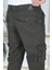 Haki Slim Fit Gabardin Kargo Cepli Kapri Şort Yandan Cepli Likralı Esnek Kumaş Erkek Kargo Şort Kapri Bermuda 5