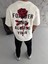Bisiklet Yaka Baskılı Oversize T-Shirt - Beyaz 3