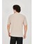 Waffle Kumaş Rahat Kol T-Shirt - Bej 4