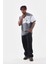 Bisiklet Yaka Baskılı Oversize T-Shirt - Gri 5