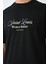 Bisiklet Yaka Baskılı Oversize T-Shirt - Siyah 2