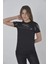 Göğüs Fermuarlı Baskılı T-Shirt - Siyah 1