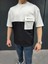 Torba Cep Detaylı Parçalı T-Shirt - Siyah 1