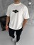 Bisiklet Yaka Baskılı Double Oversize T-Shirt - Beyaz 2