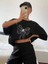 Kadın Baskılı Oversize T-Shirt - Siyah 1