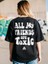 Kadın Baskılı Oversize T-Shirt - Siyah 5