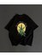 Ön ve Arka Baskılı Oversize Bisiklet Yaka T-Shirt- Siyah 1