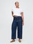 Kadın Lacivert High Stride Wide-Leg Ankle Jean Pantolon 5