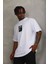 Oversize Baskılı Bisiklet Yaka T-Shirt - Beyaz 2