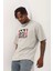 Oversize Baskılı Bisiklet Yaka T-Shirt - Gri 3