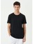 Basic Bisiklet Yaka Regular T-Shirt - Siyah 1