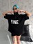 Baskılı Yarım Fermuarlı T-Shirt - Siyah 1