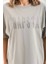 Taş Desenli Oversize T-Shirt - Gri 2