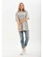 Taş Desenli Oversize T-Shirt - Gri 4