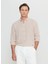Slim Fit Düğmeli Yaka Bej Erkek Gömlek ACE020252165_BEJ 1
