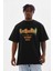 Baskılı Oversize T-Shirt - Siyah 1