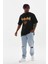Baskılı Oversize T-Shirt - Siyah 4