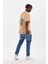 Baskılı Oversize T-Shirt - Bej 5