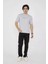Bisiklet Yaka Slim Fit T-Shirt- Boyalı Gri 5