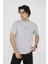 Bisiklet Yaka Slim Fit T-Shirt- Boyalı Gri 4