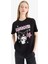 Kuromi Oversize Geniş Kalıp Bisiklet Yaka Kısa Kollu Tişört F1949AX25SM 3