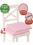 Fermuarlı 2'li Sandalye Minderi Su Itici Kumaş 40X40 cm Sünger Sandalye Minderi Bağcıklı Pembe 1