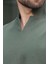 Haki Polo Yaka Erkek Basic T-Shirt E7145 3