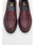 Pline Bordo Cilt Deri Kadın Loafer Ayakkabı 2