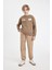 Erkek Çocuk Beli Bağcıklı Lastikli Paça Cepli Basic Düz Jogger Gabardin Pantolon A9395A824WN 2