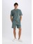 Regular Fit Düz Paça Cepli Basic Düz Şort B8792AX25SM 2