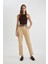 Baggy Fit Gabardin Kemerli Kumaş Pantolon Yüksek Bel Kısa Paça C1510AX24SP 3