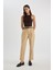 Baggy Fit Gabardin Kemerli Kumaş Pantolon Yüksek Bel Kısa Paça C1510AX24SP 4
