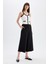 Klasik Chino Kumaş Pantolon Culotte Siyah Basic Düz Normal Bel Cepli Geniş Paça C2052AX24AU 4