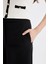 Klasik Chino Kumaş Pantolon Culotte Siyah Basic Düz Normal Bel Cepli Geniş Paça C2052AX24AU 5