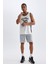 Fit Standart Fit Baskılı Cepli Sporcu Kısa Paça Şort C2419AX24SM 3