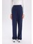 Wide Leg Geniş Paça Lacivert Eşofman Altı Beli Lastikli Cepli Basic Düz D3759AX24AU 1