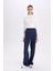 Wide Leg Geniş Paça Lacivert Eşofman Altı Beli Lastikli Cepli Basic Düz D3759AX24AU 3