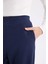 Wide Leg Geniş Paça Lacivert Eşofman Altı Beli Lastikli Cepli Basic Düz D3759AX24AU 5