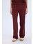 Wide Leg Geniş Paça Eşofman Altı Beli Lastikli Cepli Basic Düz Bordo D3759AX25SP 1