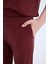 Wide Leg Geniş Paça Eşofman Altı Beli Lastikli Cepli Basic Düz Bordo D3759AX25SP 5