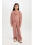 Kız Çocuk Wide Leg Geniş Bol Paça Beli Lastikli Eşofman Altı D3974A824WN 4
