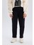 Kız Çocuk Siyah Straight Fit Düz Kesim Beli Lastikli Pantolon D5984A824WN 1