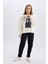 Kız Çocuk Siyah Straight Fit Düz Kesim Beli Lastikli Pantolon D5984A824WN 2
