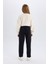 Kız Çocuk Siyah Straight Fit Düz Kesim Beli Lastikli Pantolon D5984A824WN 6