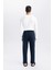 Lacivert Eşofman Altı Slim Fit Dar Kesim Fermuarlı Basic Düz Paça D6091AX24AU 6