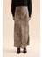 Straight Fit Normal Bel Leopar Desenli Saten Maxi Etek D6886AXNS 1