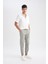 %100 Pamuk Yazlık Jogger Pantolon Basic Düz Beli Bağcıklı Cepli Lastikli Paça D7782AX24AU 3