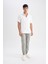 %100 Pamuk Yazlık Jogger Pantolon Basic Düz Beli Bağcıklı Cepli Lastikli Paça D7782AX24AU 4